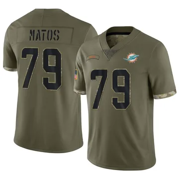 Youth Nike Miami Dolphins Bayron Matos Olive 2022 Salute To Service Jersey - Limited