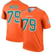 Youth Nike Miami Dolphins Bayron Matos Orange Inverted Jersey - Legend