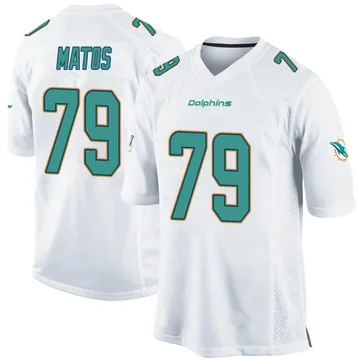 Youth Nike Miami Dolphins Bayron Matos White Jersey - Game