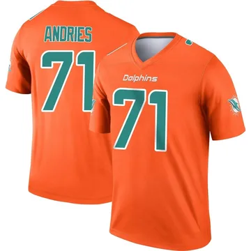 Youth Nike Miami Dolphins Blaise Andries Orange Inverted Jersey - Legend