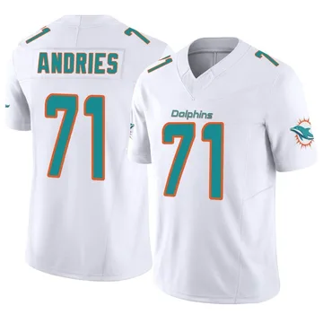 Youth Nike Miami Dolphins Blaise Andries White Vapor F.U.S.E. Jersey - Limited