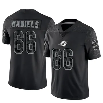 Youth Nike Miami Dolphins Braeden Daniels Black Reflective Jersey - Limited