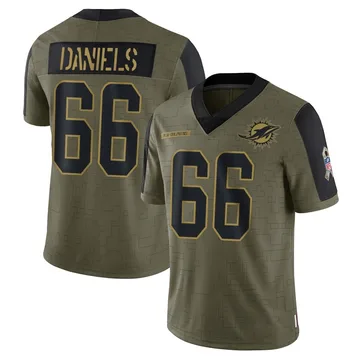 Youth Nike Miami Dolphins Braeden Daniels Olive 2021 Salute To Service Jersey - Limited