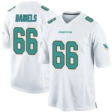 Youth Nike Miami Dolphins Braeden Daniels White Jersey - Game