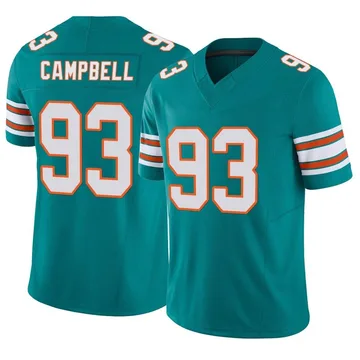 Youth Nike Miami Dolphins Calais Campbell Aqua Alternate Vapor F.U.S.E. Jersey - Limited