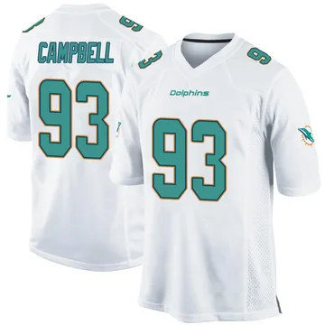 Youth Nike Miami Dolphins Calais Campbell White Jersey - Game