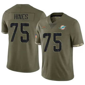 Youth Nike Miami Dolphins Chasen Hines Olive 2022 Salute To Service Jersey - Limited