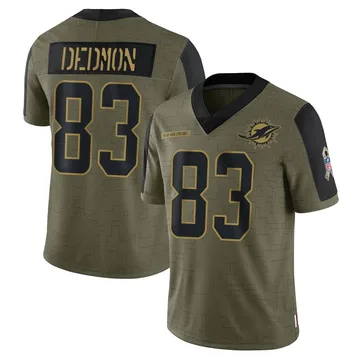 Youth Nike Miami Dolphins DeVonte Dedmon Olive 2021 Salute To Service Jersey - Limited