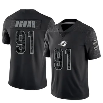 Youth Nike Miami Dolphins Emmanuel Ogbah Black Reflective Jersey - Limited