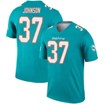 Youth Nike Miami Dolphins Isaiah Johnson Aqua Jersey - Legend