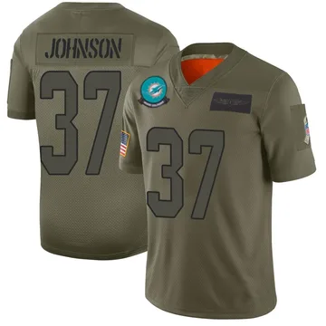 Youth Nike Miami Dolphins Isaiah Johnson Camo 2019 Salute to Service Jersey - Limited