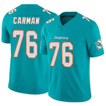 Youth Nike Miami Dolphins Jackson Carman Aqua Vapor F.U.S.E. Jersey - Limited