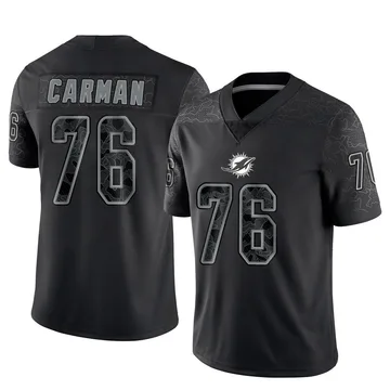 Youth Nike Miami Dolphins Jackson Carman Black Reflective Jersey - Limited