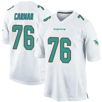 Youth Nike Miami Dolphins Jackson Carman White Jersey - Game