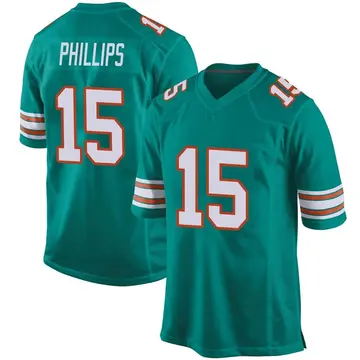 Men's Nike Jaelan Phillips Aqua Miami Dolphins Game Jersey