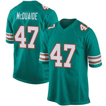 Youth Nike Miami Dolphins Jake McQuaide Aqua Alternate Jersey - Game