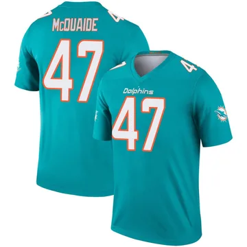 Youth Nike Miami Dolphins Jake McQuaide Aqua Jersey - Legend