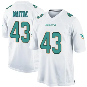 Youth Nike Miami Dolphins Jason Maitre White Jersey - Game