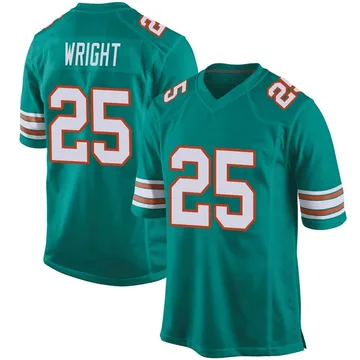 Youth Nike Miami Dolphins Jaylen Wright Aqua Alternate Jersey - Game