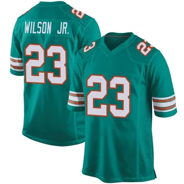 Men's Nike Jeff Wilson Jr. Aqua Miami Dolphins Game Player Jersey