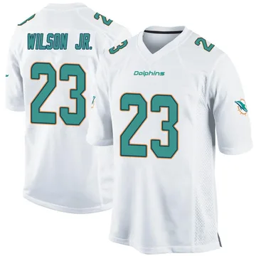 Youth Nike Miami Dolphins Jeff Wilson Jr. White Jersey - Game