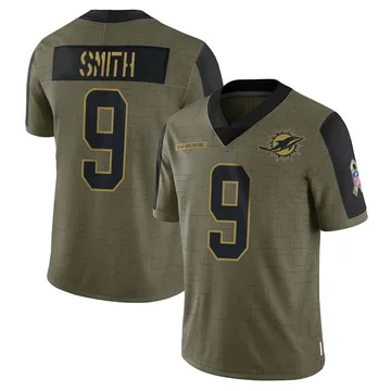 Youth Nike Miami Dolphins Jonnu Smith Olive 2021 Salute To Service Jersey - Limited