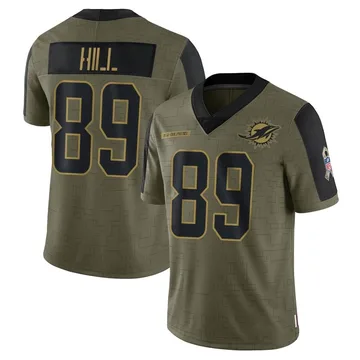 Youth Nike Miami Dolphins Julian Hill Olive 2021 Salute To Service Jersey - Limited