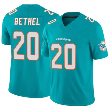 Youth Nike Miami Dolphins Justin Bethel Aqua Vapor F.U.S.E. Jersey - Limited