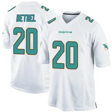 Youth Nike Miami Dolphins Justin Bethel White Jersey - Game