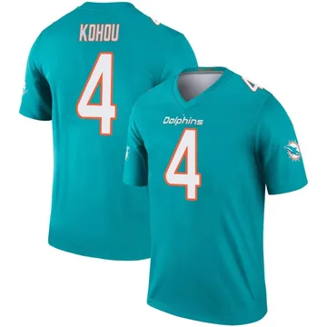 Youth Nike Miami Dolphins Kader Kohou Aqua Jersey - Legend