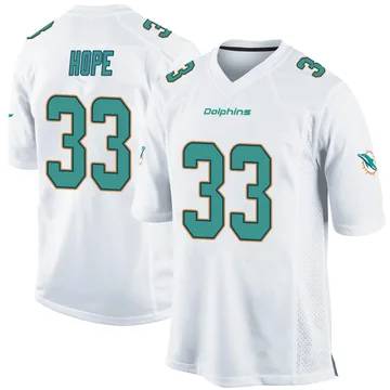 Youth Nike Miami Dolphins Larry Hope White Jersey - Game