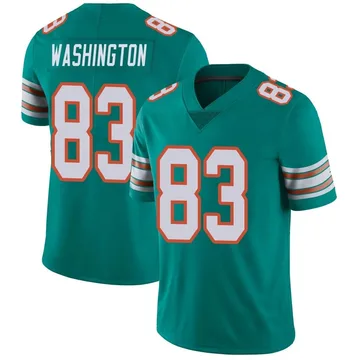 Youth Nike Miami Dolphins Malik Washington Aqua Alternate Vapor Untouchable Jersey - Limited