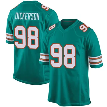 Youth Nike Miami Dolphins Matt Dickerson Aqua Alternate Jersey - Game