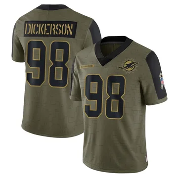 Youth Nike Miami Dolphins Matt Dickerson Olive 2021 Salute To Service Jersey - Limited