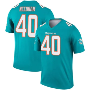 Youth Nike Miami Dolphins Nik Needham Aqua Inverted Jersey - Legend