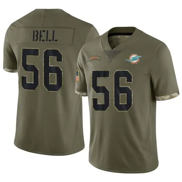 Youth Nike Miami Dolphins Quinton Bell Olive 2022 Salute To Service Jersey - Limited