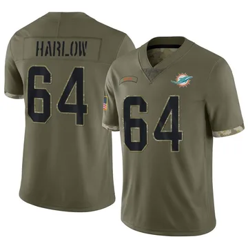 Youth Nike Miami Dolphins Sean Harlow Olive 2022 Salute To Service Jersey - Limited