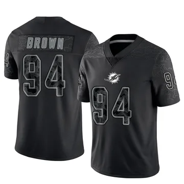 Youth Nike Miami Dolphins Shakel Brown Black Reflective Jersey - Limited