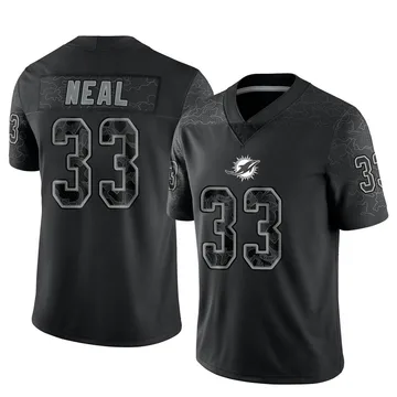 Youth Nike Miami Dolphins Siran Neal Black Reflective Jersey - Limited