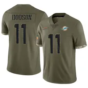 Youth Nike Miami Dolphins Tyrel Dodson Olive 2022 Salute To Service Jersey - Limited