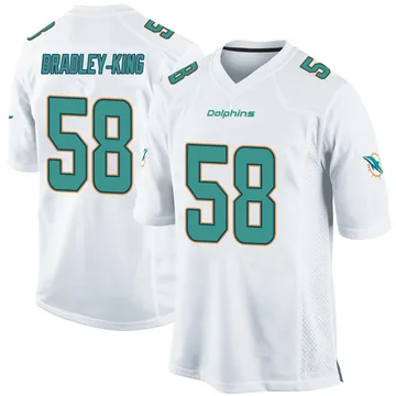 Youth Nike Miami Dolphins William Bradley-King White Jersey - Game